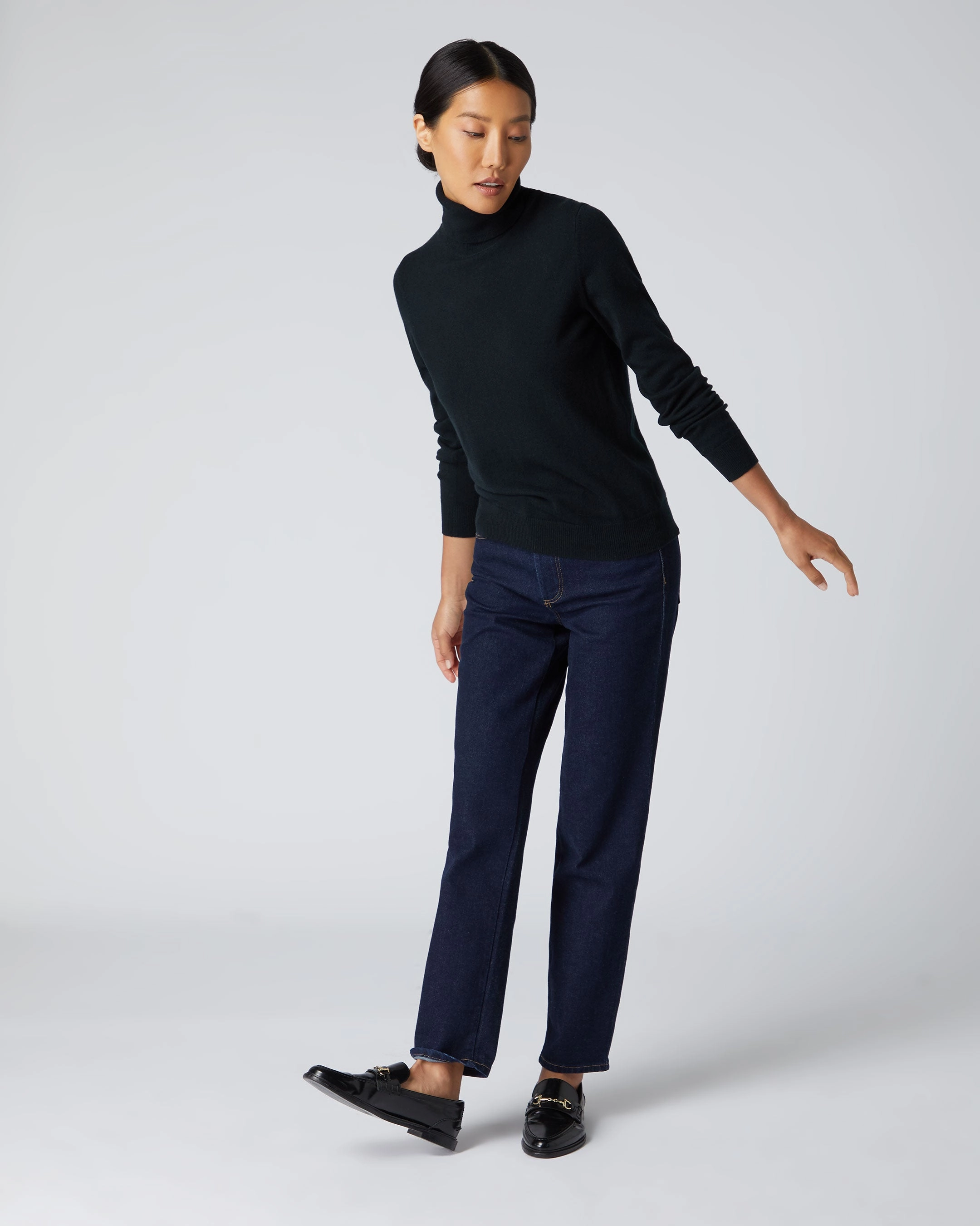 Women'S Luna Roll Neck Cashmere Jumper Black Trending Hot Picks Perfect Gift Offer