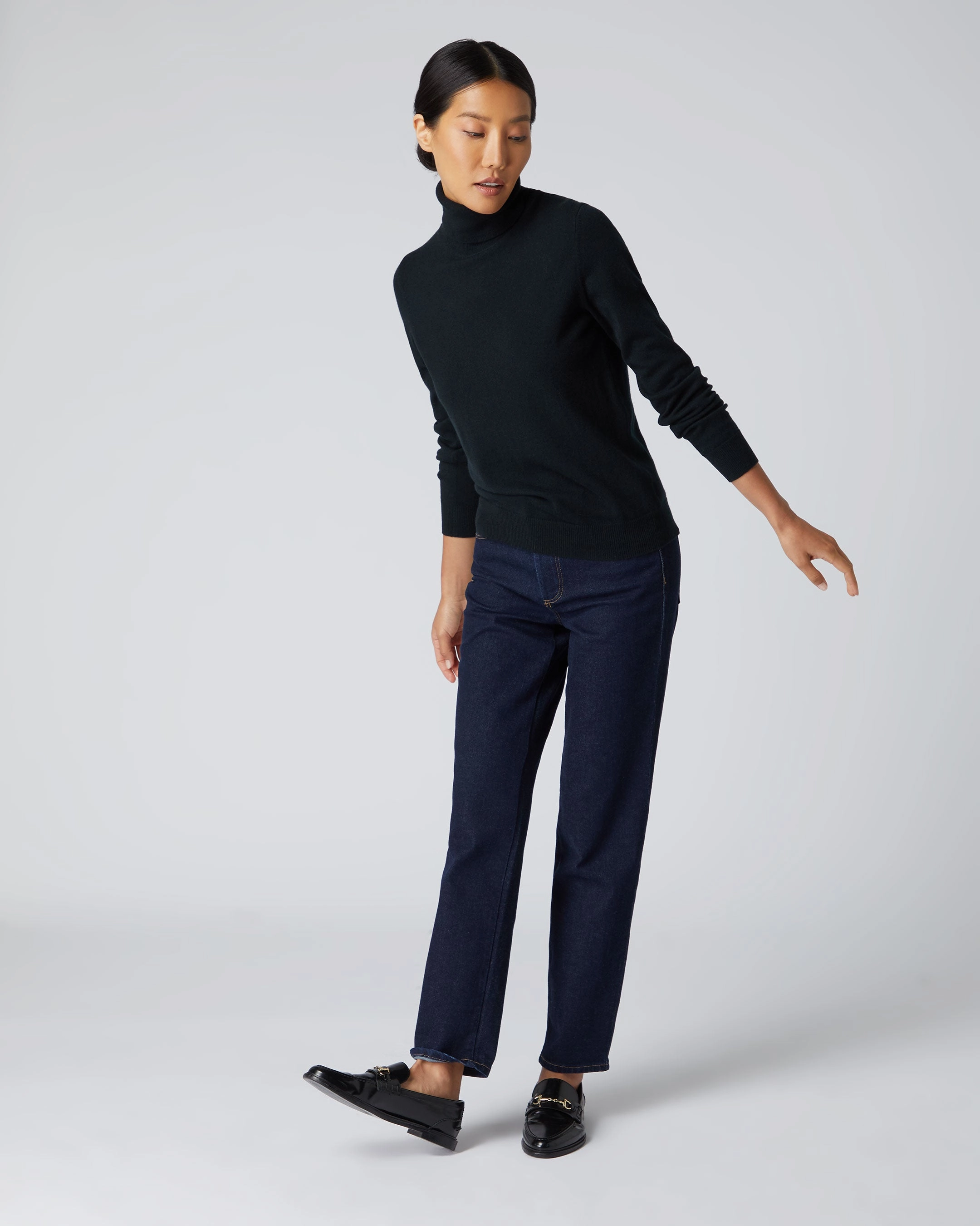 Women'S Luna Roll Neck Cashmere Jumper Black Hot Clearance Now Grab the Deal Now