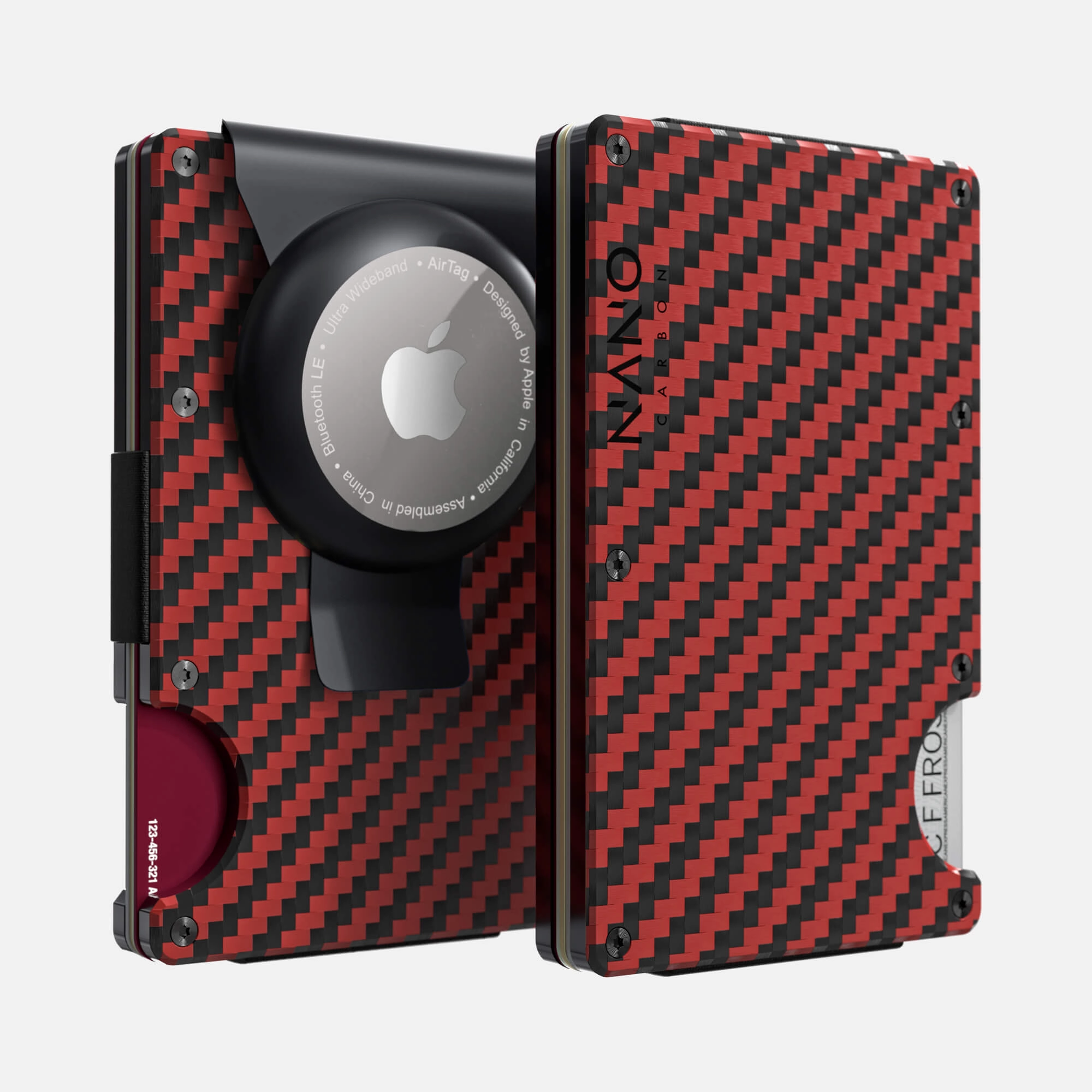 Airtag Money Clip Wallet (Diablo Red/Stealth Black) Special Price Today Limited Stock Deals