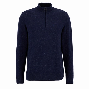 Barbour Essential Tisbury Half Zip Knitted Jumper Navy Limited Stock Offer Shop Today Save