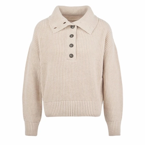 Barbour Womens Yarrow Knitted Jumper Oatmeal Gift Sale Event Limited Edition Offer