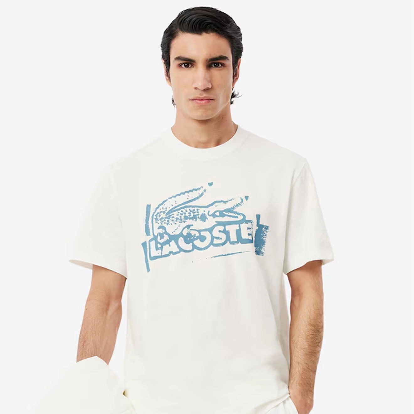 Lacoste Crocodile Graffiti S/S Tee White Surprise Discount Today Clearance Steal Today