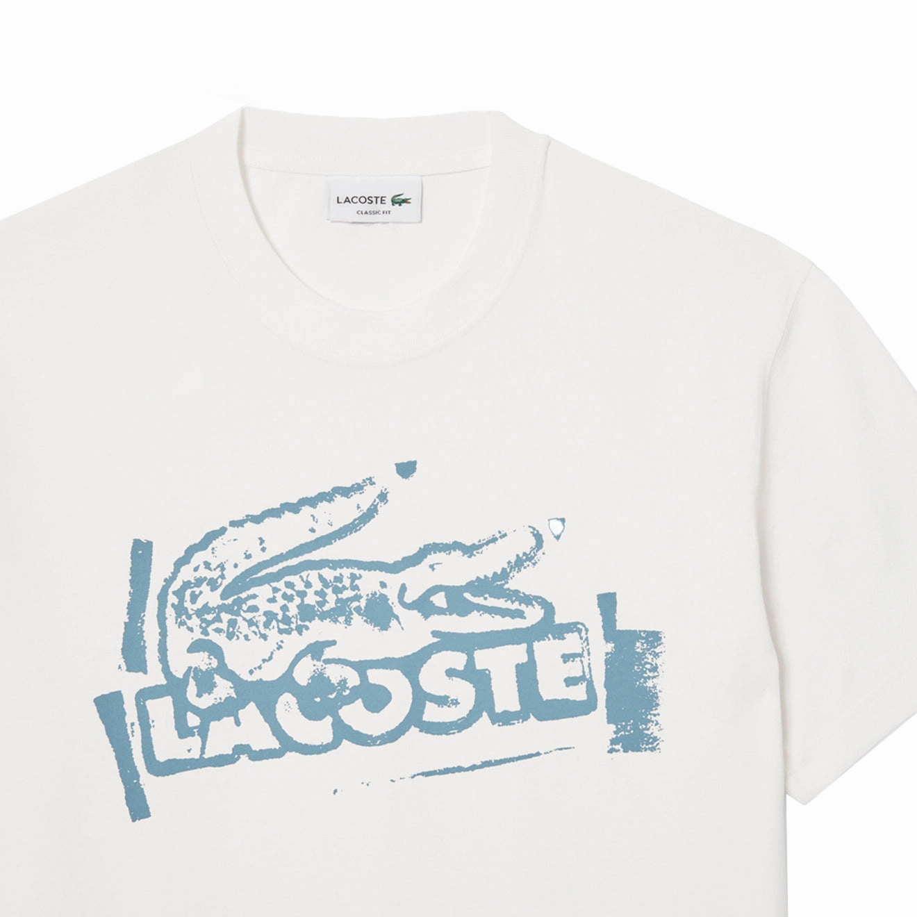 Best Price Online Lacoste Crocodile Graffiti S/S Tee White