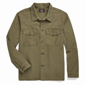Dont Miss Big Savings Rrl By Ralph Lauren Reverse-Sateen Overshirt Olive