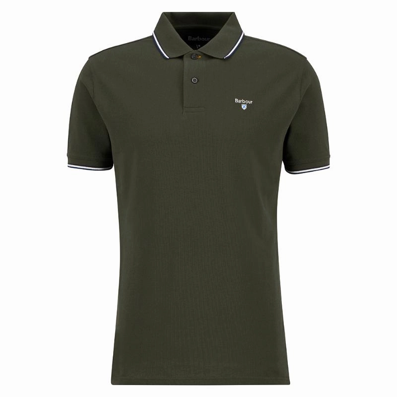 Barbour Fielding Tailored Fit Mens Polo Shirt - Olive Todays Trending Deals