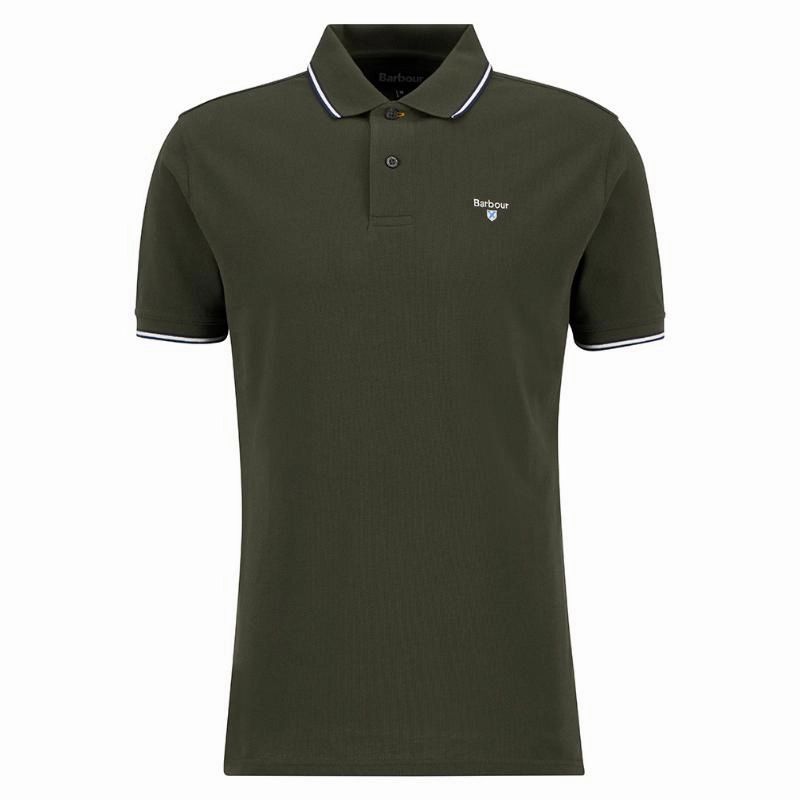 Shop Grab Now Barbour Fielding Tailored Fit Mens Polo Shirt - Olive