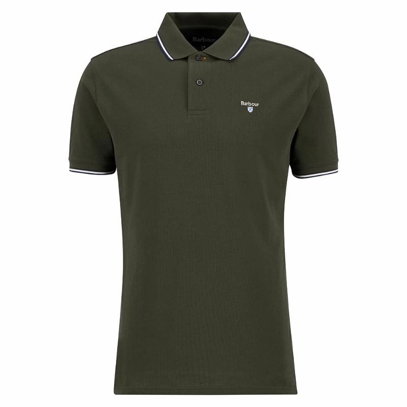 Limited Edition Offer Trending Savings Now Barbour Fielding Tailored Fit Mens Polo Shirt - Olive