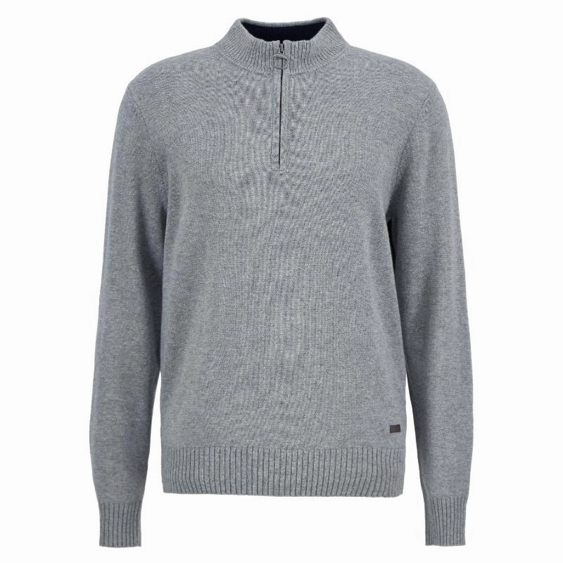 Barbour Kelson Knitted Mens 1/4 Zip Jumper - Grey Marl Dont Miss Todays Deal Shop Grab Now