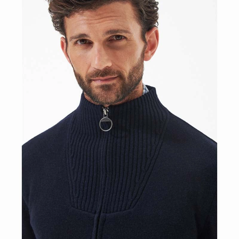 Barbour Nelson Essential Full Zip Mens Jumper - Navy Special Occasion Discount Instant Hot Deal