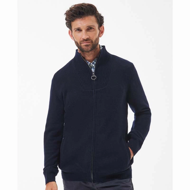 Limited Time Hot Deal Barbour Nelson Essential Full Zip Mens Jumper - Navy