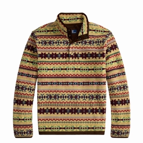 Polo Ralph Lauren Fair Isle-Inspired Fleece Pullover Camel Combo Dont Miss This Steal