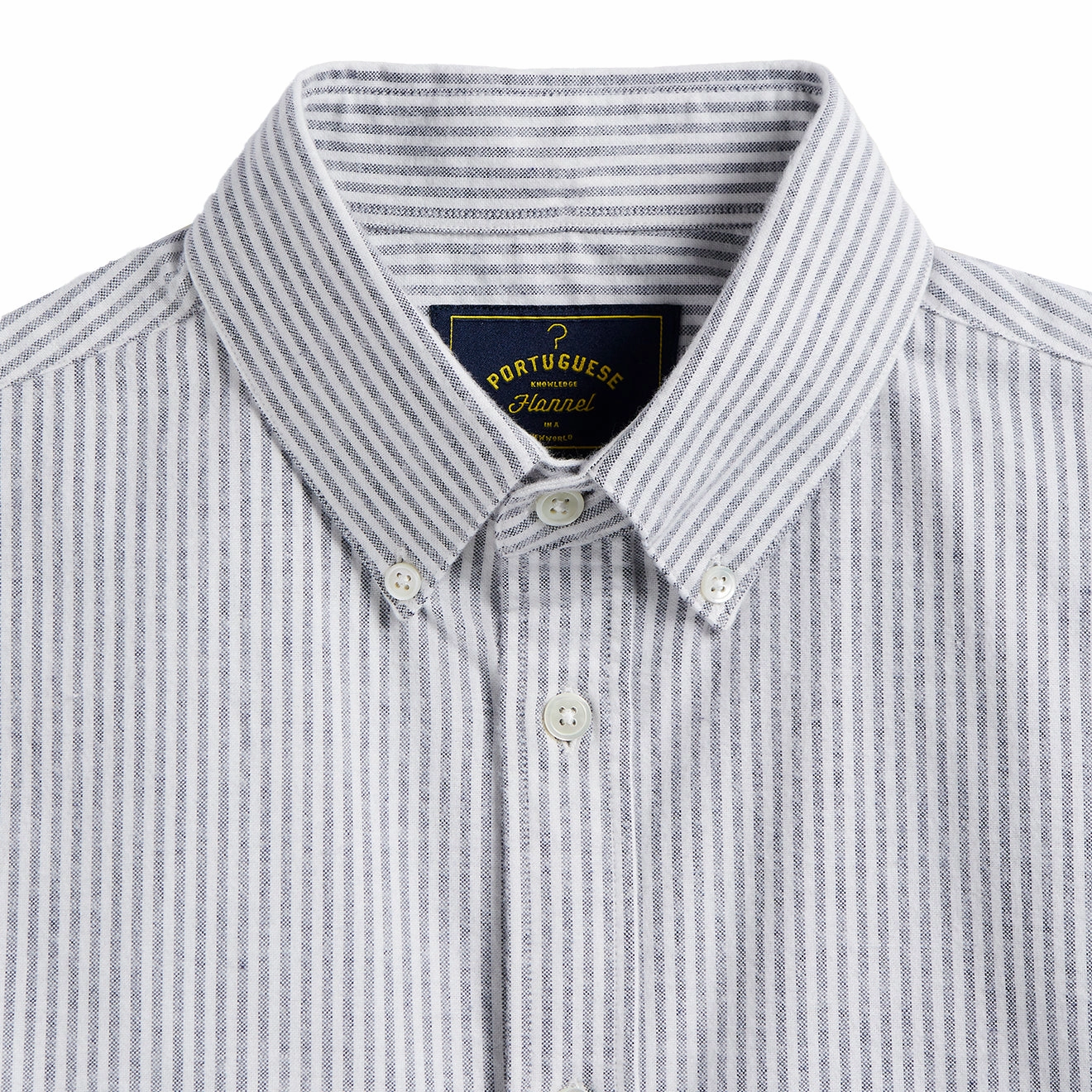 Portuguese Flannel Brushed Oxford Stripe Shirt Blue Grab Your Savings Exclusive Hot Pick