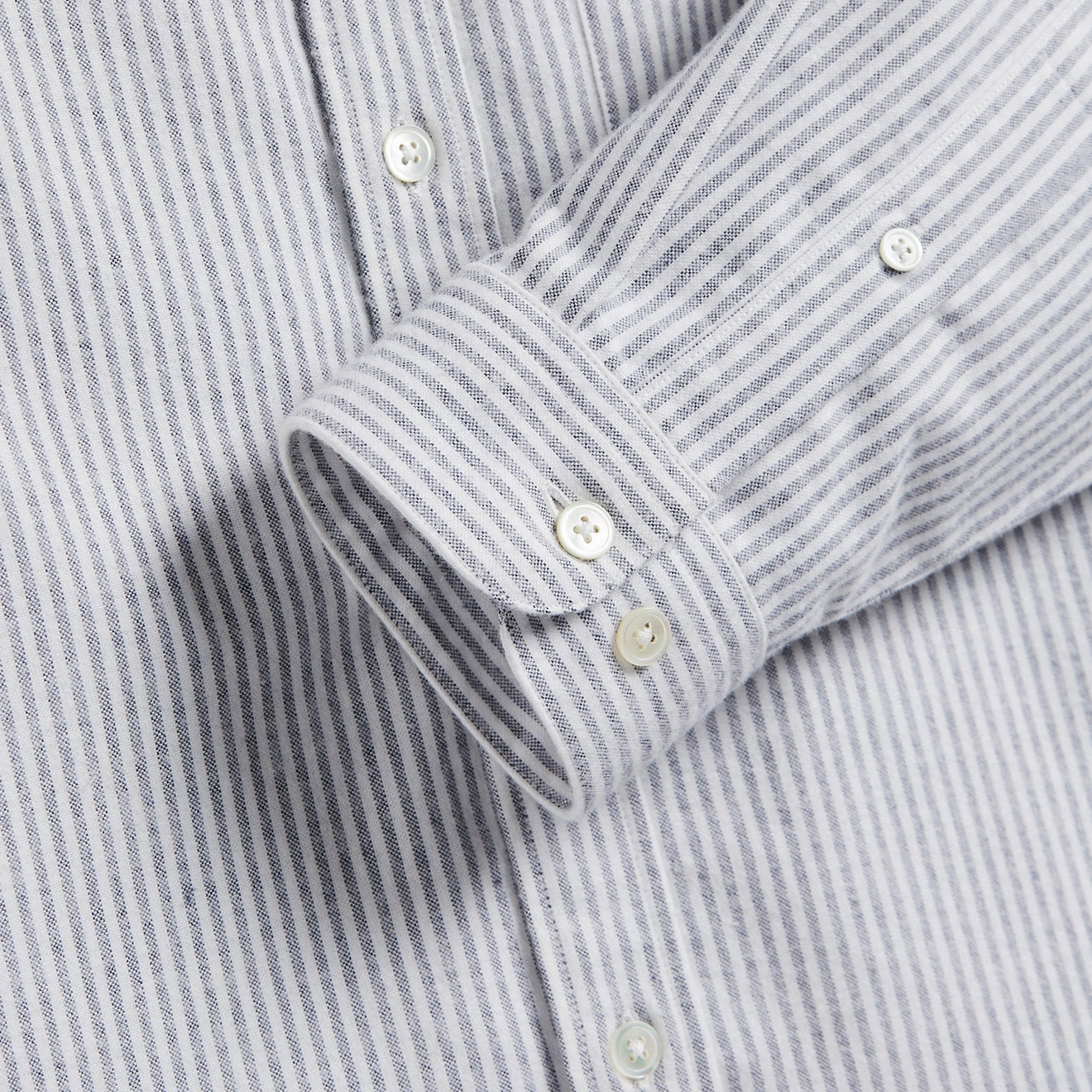 Portuguese Flannel Brushed Oxford Stripe Shirt Blue Instant Savings Deal