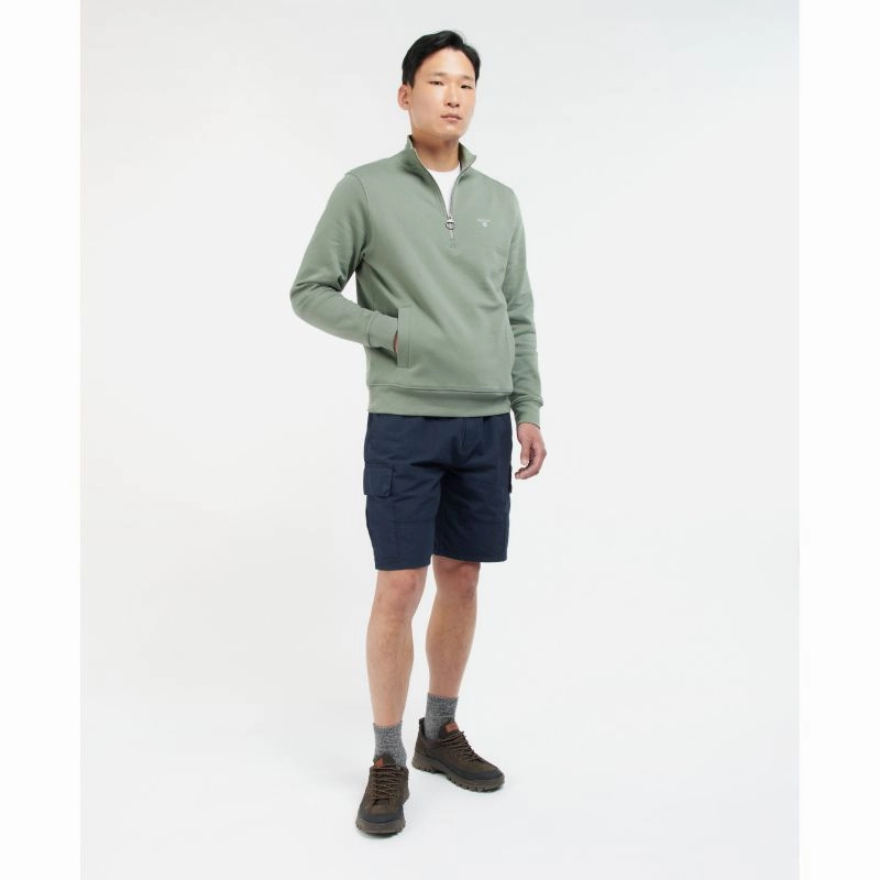 Price Drop Alert Sweet Deal Inside Barbour Rothley Half Zip Mens Jumper - Agave Green