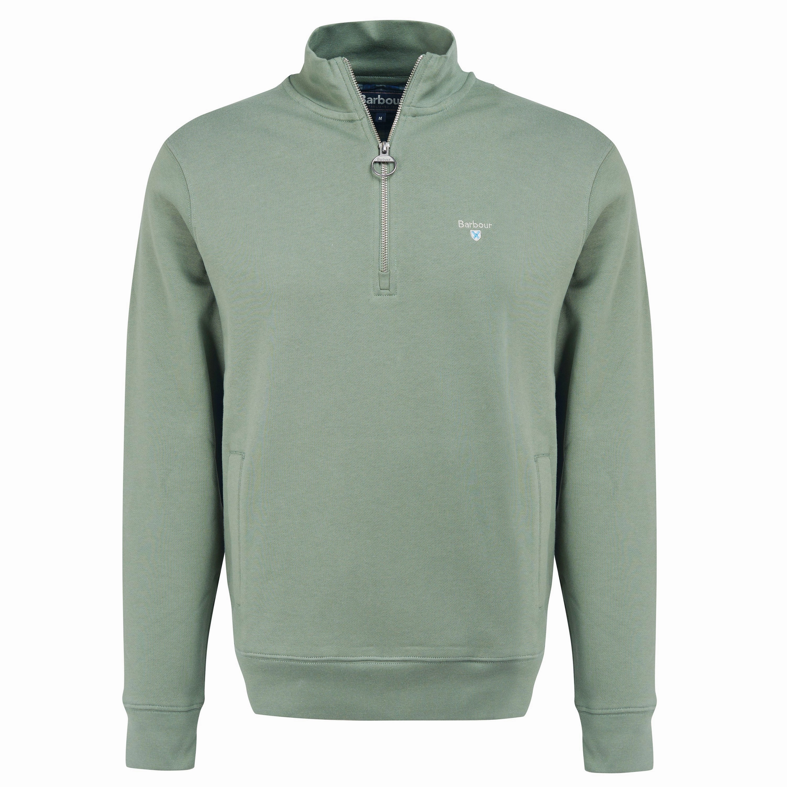 Barbour Rothley Half Zip Mens Jumper - Agave Green Instant Deal Today Todays Steal