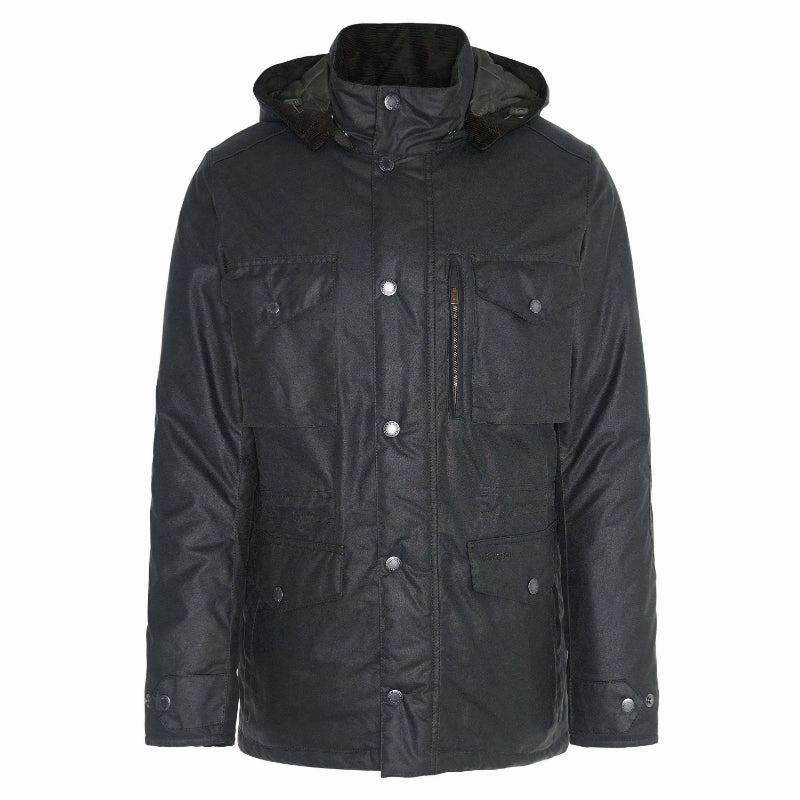 Special Deals Online Shop the Savings Barbour Winter Sapper Waxed Mens Jacket - Sage/Greenloch Tartan
