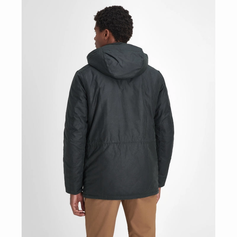 Big Savings Today Barbour Winter Sapper Waxed Mens Jacket - Sage/Greenloch Tartan