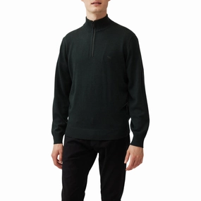 Rodd & Gunn Calderwell New Zealand Zqrx Merino 1/4 Zip Mens Jumper - Forest Flash Sale Now Hot Offer Frenzy