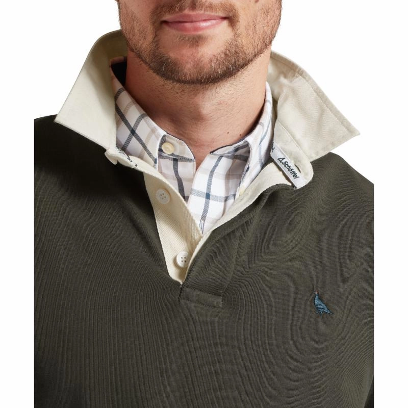 Schoffel Porthallow Mens Rugby Shirt - Peat Green Shop Save Today Best Deal Today