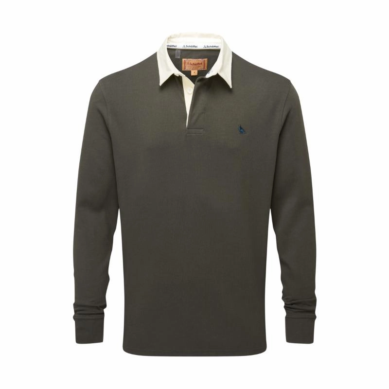 Schoffel Porthallow Mens Rugby Shirt - Peat Green Best Seller Deal Hot Offer Inside