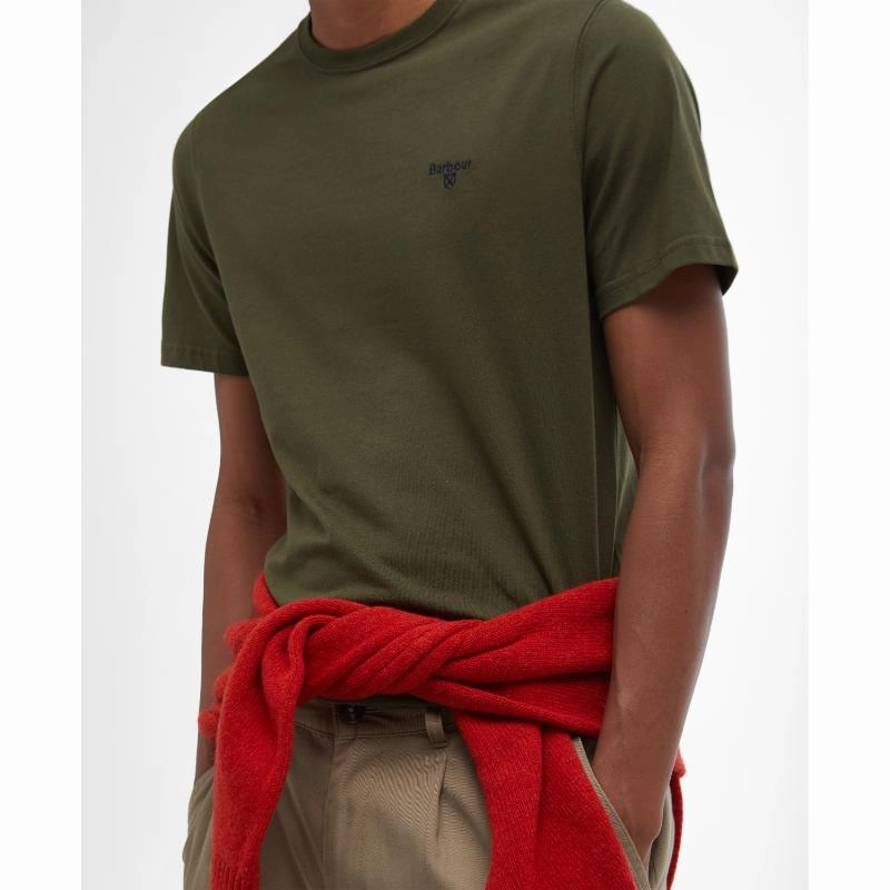 Barbour Essential Sports Mens T-Shirt - Mid Olive Gift Ideas Galore Daily Deal Frenzy