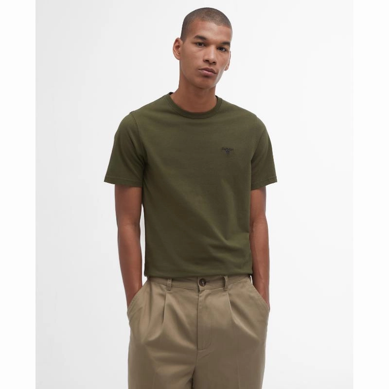 Hot Offer Inside Exclusive Online Offer Barbour Essential Sports Mens T-Shirt - Mid Olive