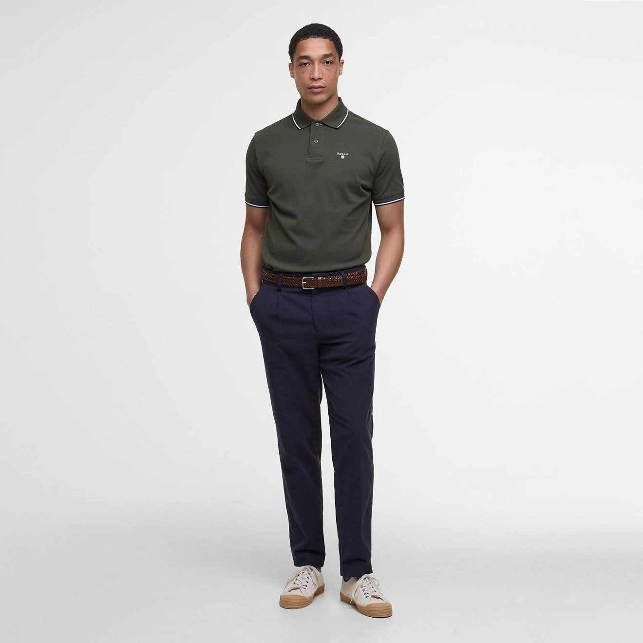 Barbour Fielding Tailored Polo Shirt Olive Flash Sale Alert Now
