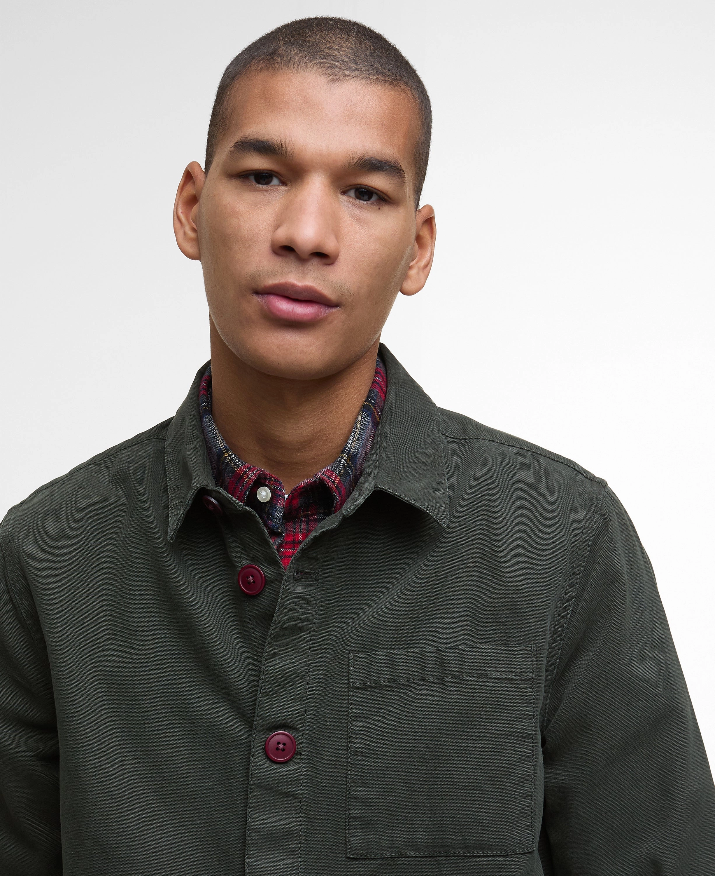 Barbour Tailored Washed Mens Overshirt - Forest Mega Sale Now