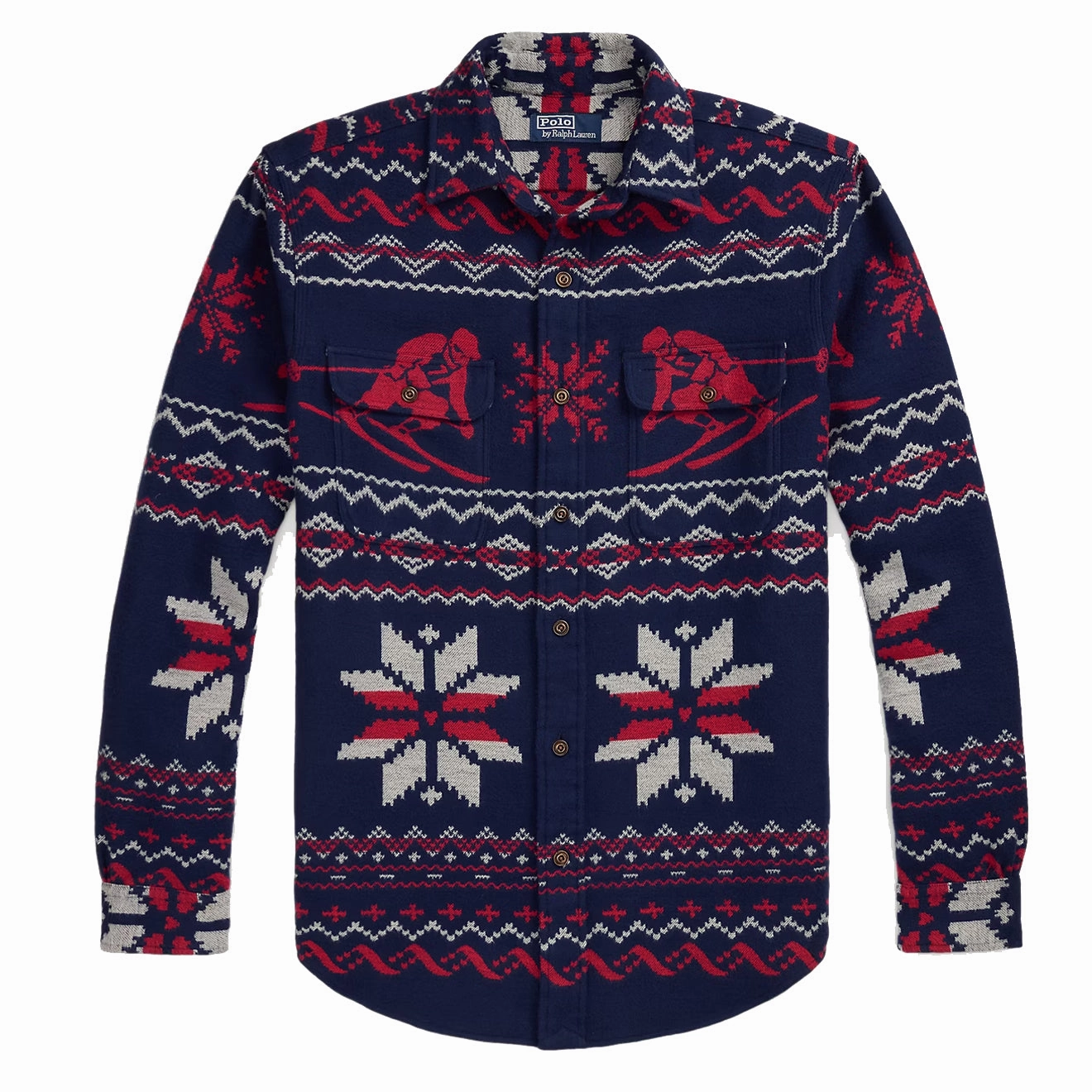 Online Deal Frenzy Polo Ralph Lauren Classic Fit Skier-Snowflake Workshirt Holiday Ski Jacquard