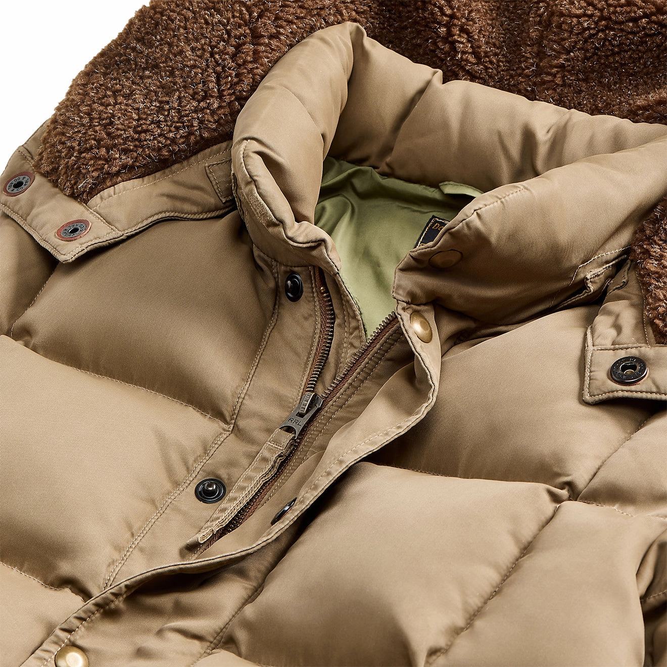 Exclusive Online Deal Todays Hot Pick Rrl By Ralph Lauren Quilted Hooded Jacket Vintage Khaki