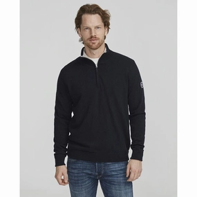 Holebrook Stellan Windproof Mens Merino 1/4 Zip Jumper - Navy Instant Deal Today Today Only Offer