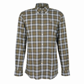 Barbour Portland Tailored Fit Shirt Moss Hot Pick Sale Exclusive Online Discount