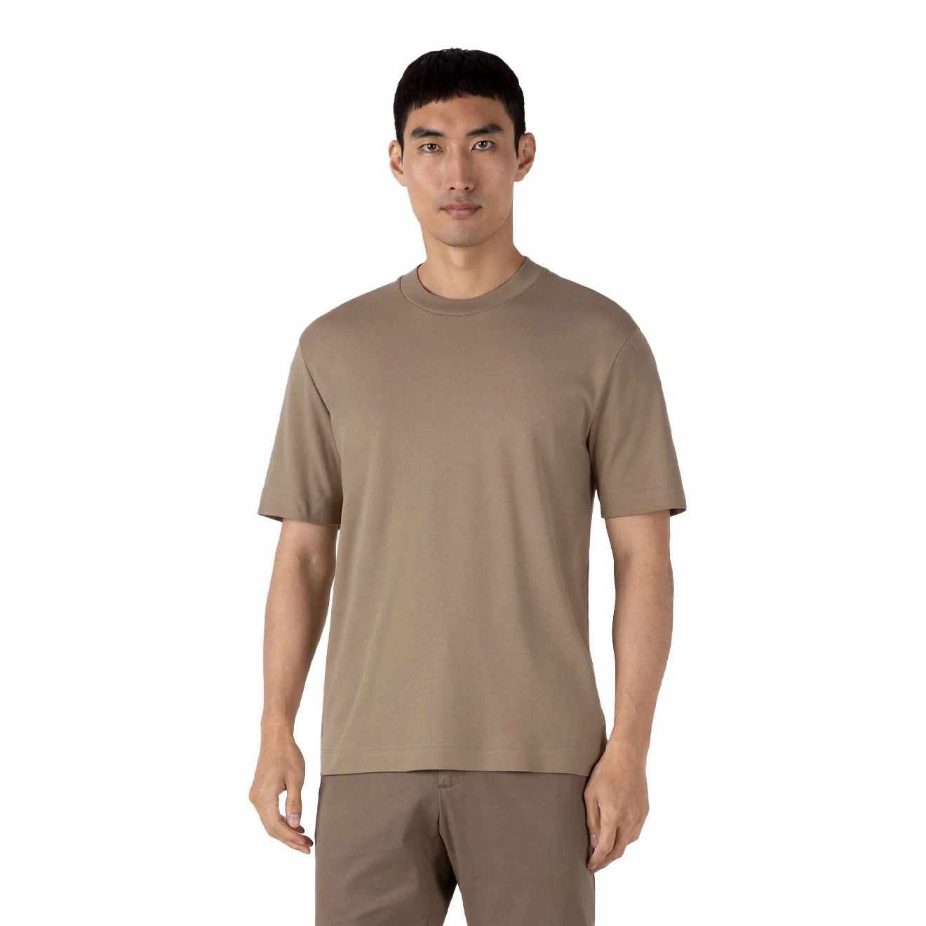 Sunspel Heavy Weight S/S Crew Tee Dark Stone Save Big Today