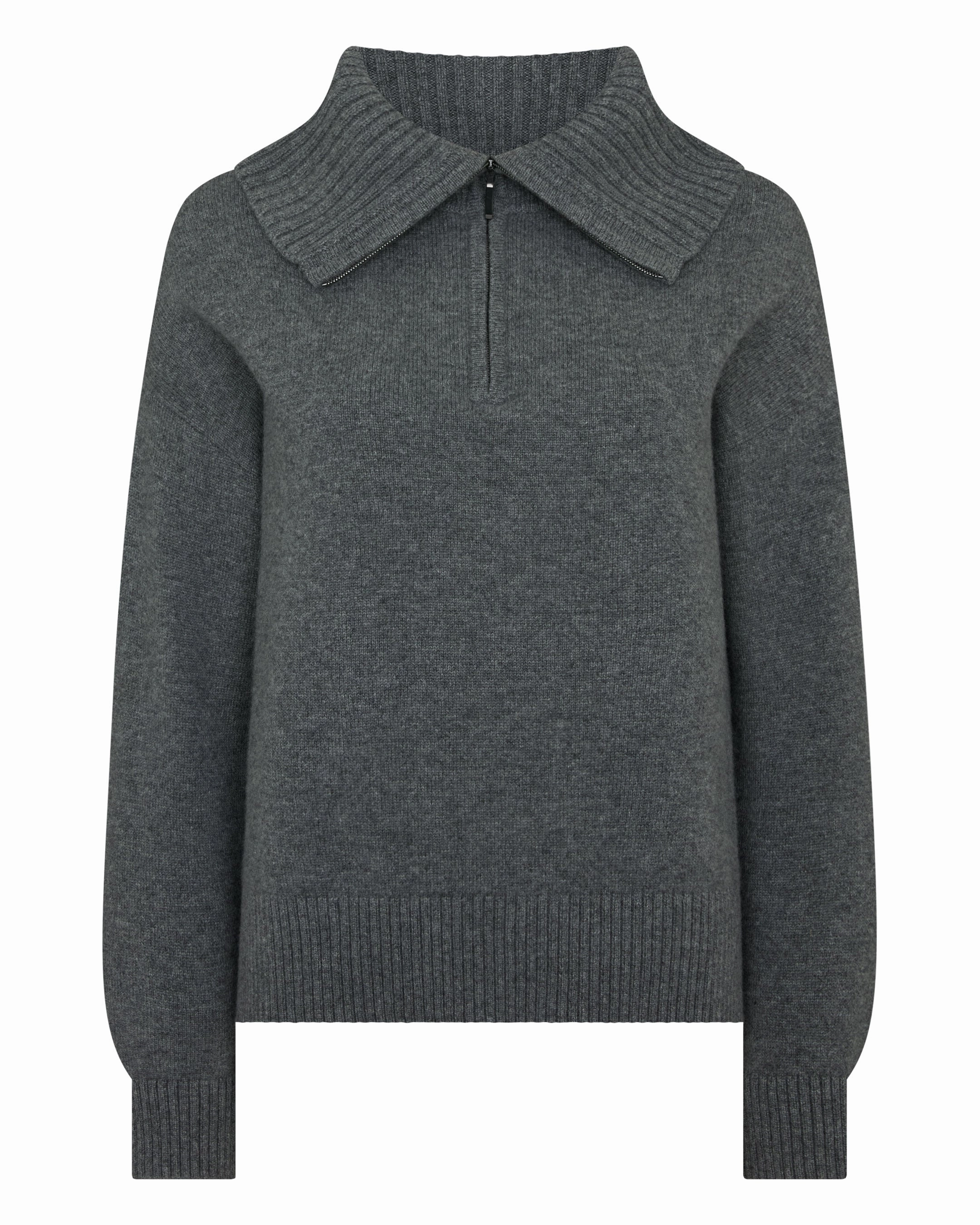 Women'S Cashmere Half Zip Cashmere Jumper Elephant Grey Shop the Savings Dont Wait Save Today