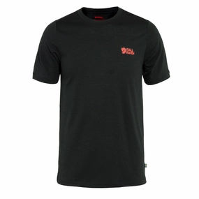 Fjallraven Abisko Wool Logo Ss T-Shirt Black Todays Hot Savings