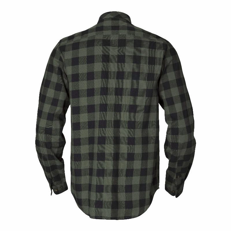 Daily Deal Frenzy Harkila Scandinavian Long Sleeve Mens Shirt - Green Check