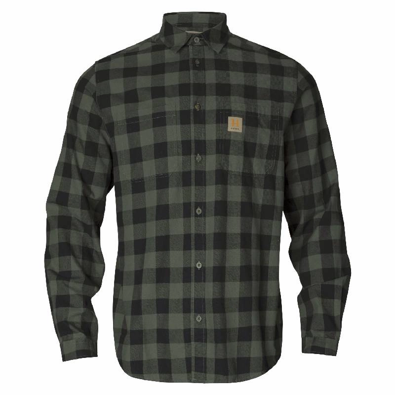 Harkila Scandinavian Long Sleeve Mens Shirt - Green Check Hot Offer Inside