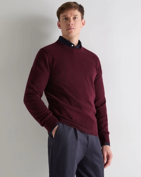 Shop Save Today Men'S Oxford Round Neck Cashmere Jumper Bordeaux Red