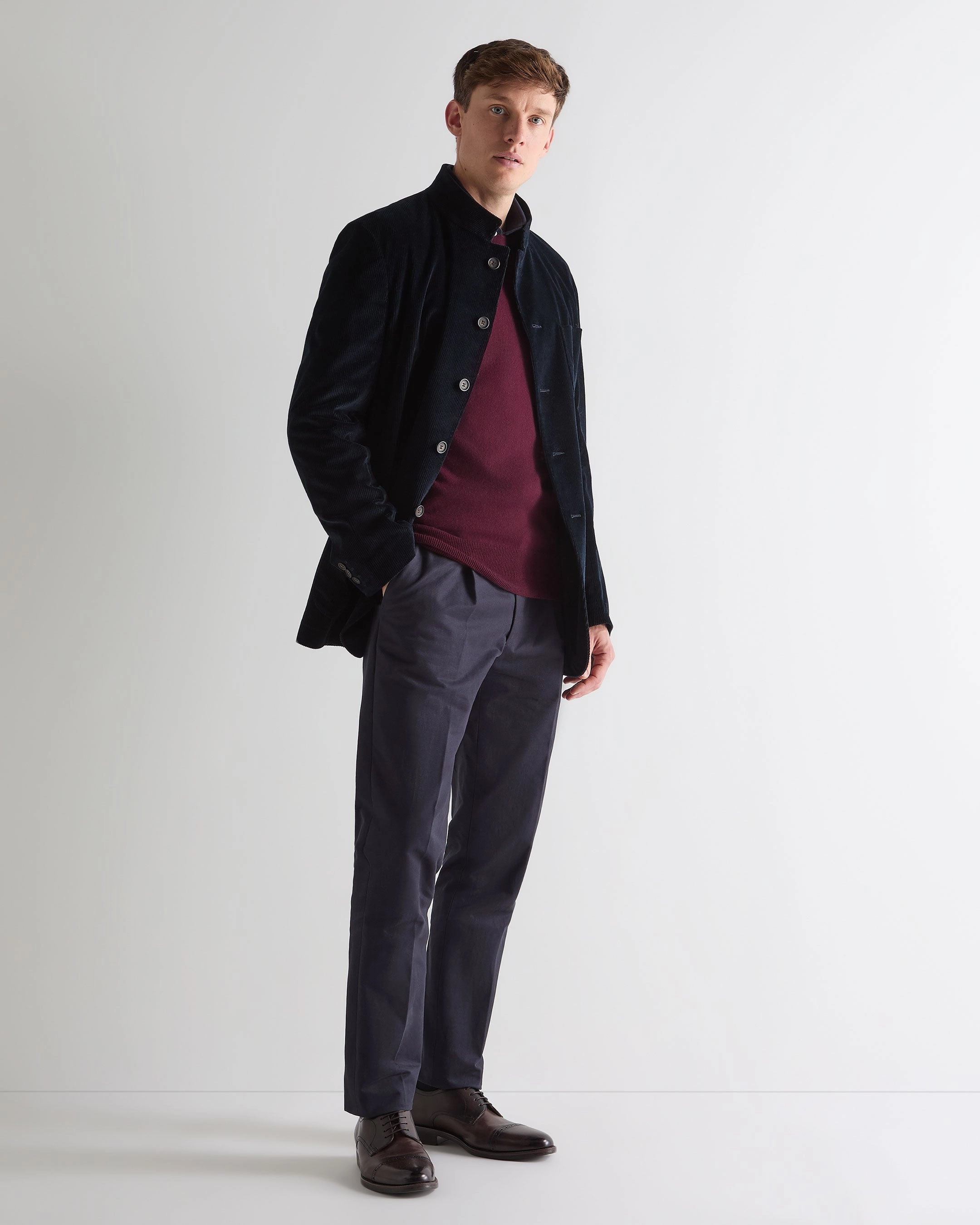 Today Only Hot Pick Todays Steal Men'S Oxford Round Neck Cashmere Jumper Bordeaux Red