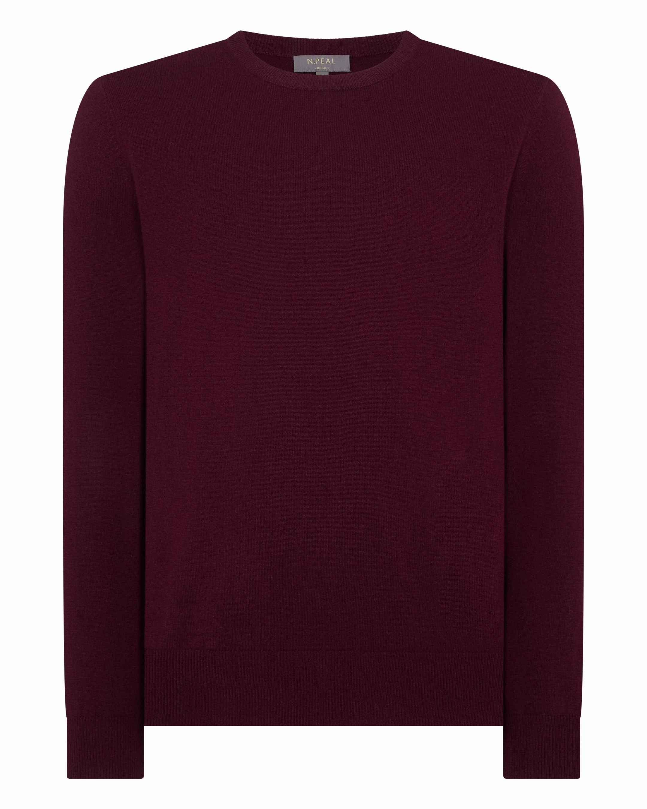 Best Deal Online Men'S Oxford Round Neck Cashmere Jumper Bordeaux Red