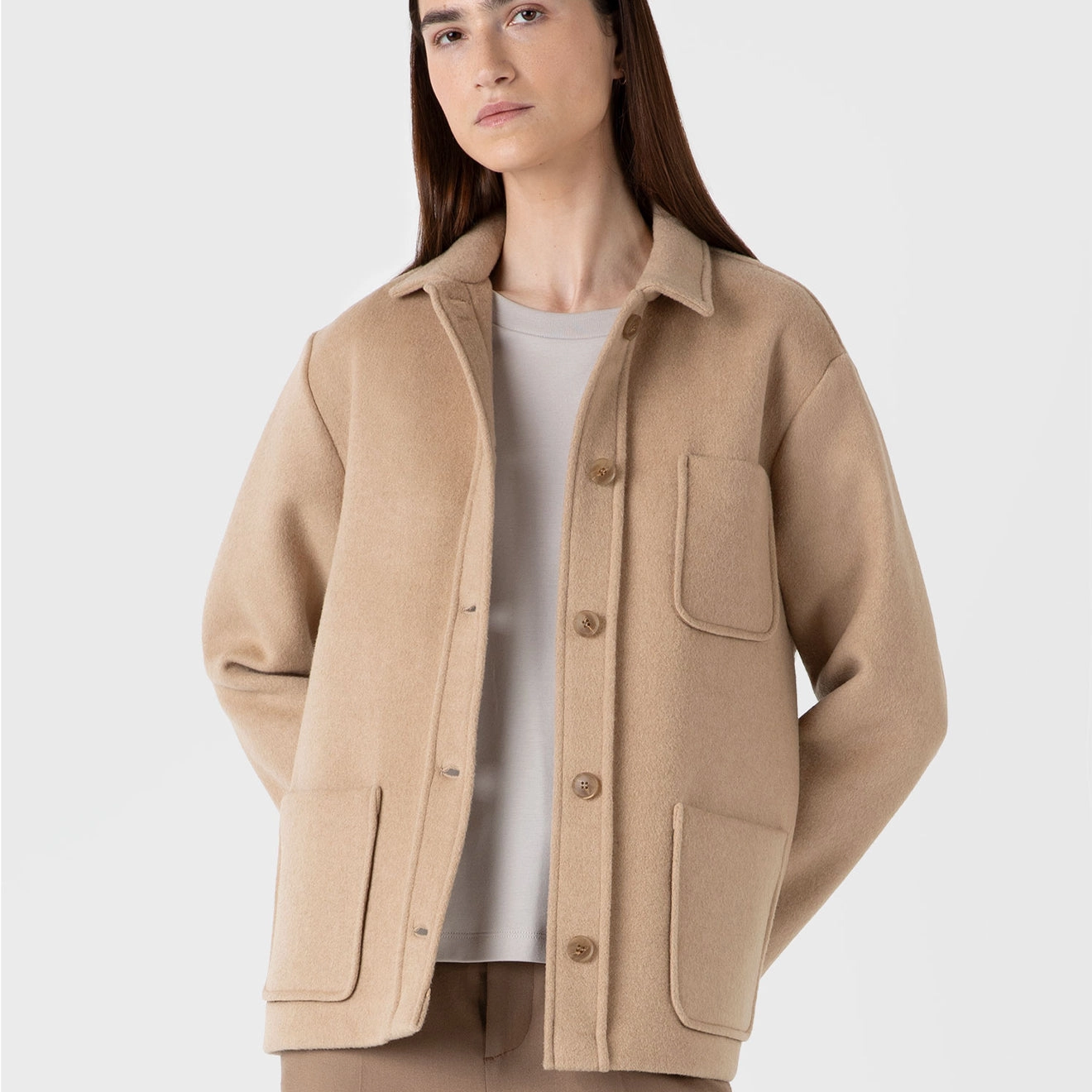 Clearance Blowout Sunspel Womens Twin Pocket Jacket Light Camel