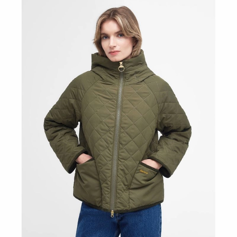 GiftWorthy Sale Clearance Sale Now Barbour Glamis Ladies Quilt Jacket - Army Green/Ancient
