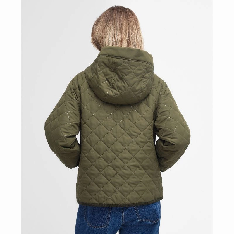 Barbour Glamis Ladies Quilt Jacket - Army Green/Ancient Todays Trending Deals Best Deal Alert