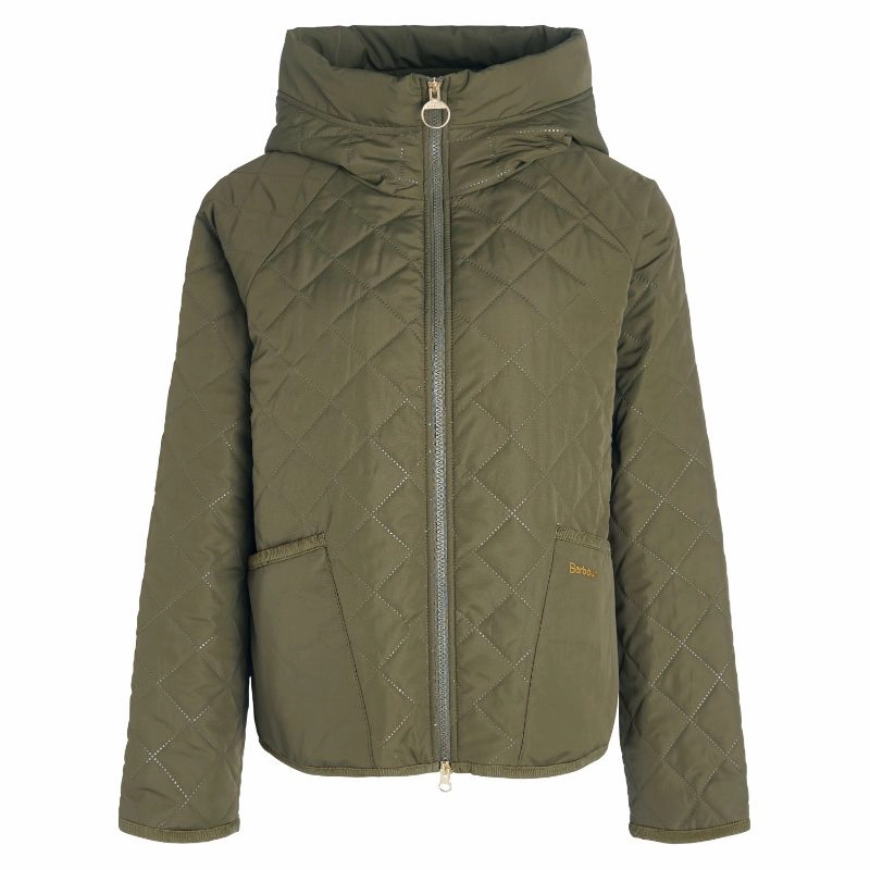 Unmissable Deal Today Barbour Glamis Ladies Quilt Jacket - Army Green/Ancient