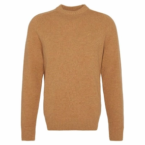 Biggest Savings Now Barbour Grangetown Mens Crew Neck Jumper - Harvest Gold
