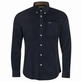 Barbour Ramsey Corduroy Mens Tailored Shirt - Navy GiftWorthy Sale Perfect Gift Offer