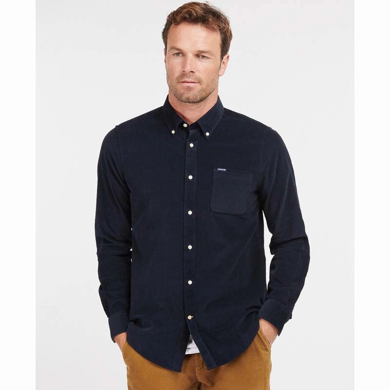 Barbour Ramsey Corduroy Mens Tailored Shirt - Navy Special Deal Frenzy GiftWorthy Sale