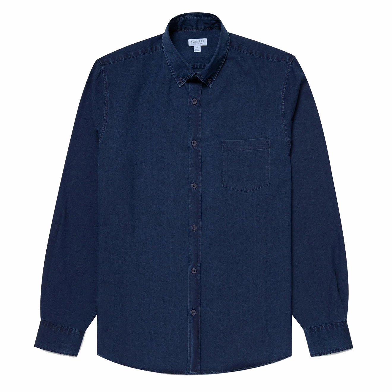 Sunspel Button Down Denim Shirt Indigo Big Price Drop Trending Now Discount
