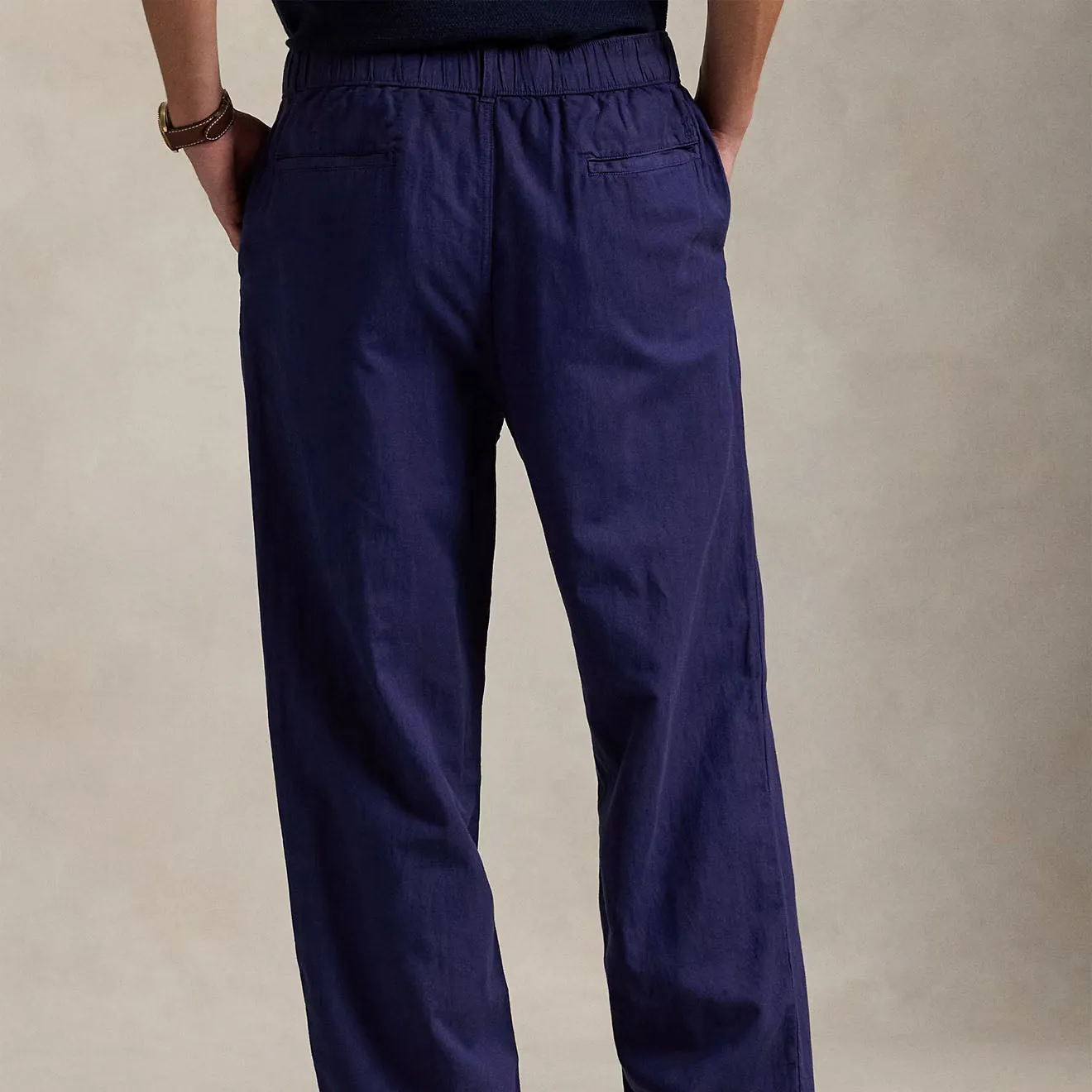 Trendy Picks Today Polo Ralph Lauren Pleated Cotton Linen Pants Newport Navy