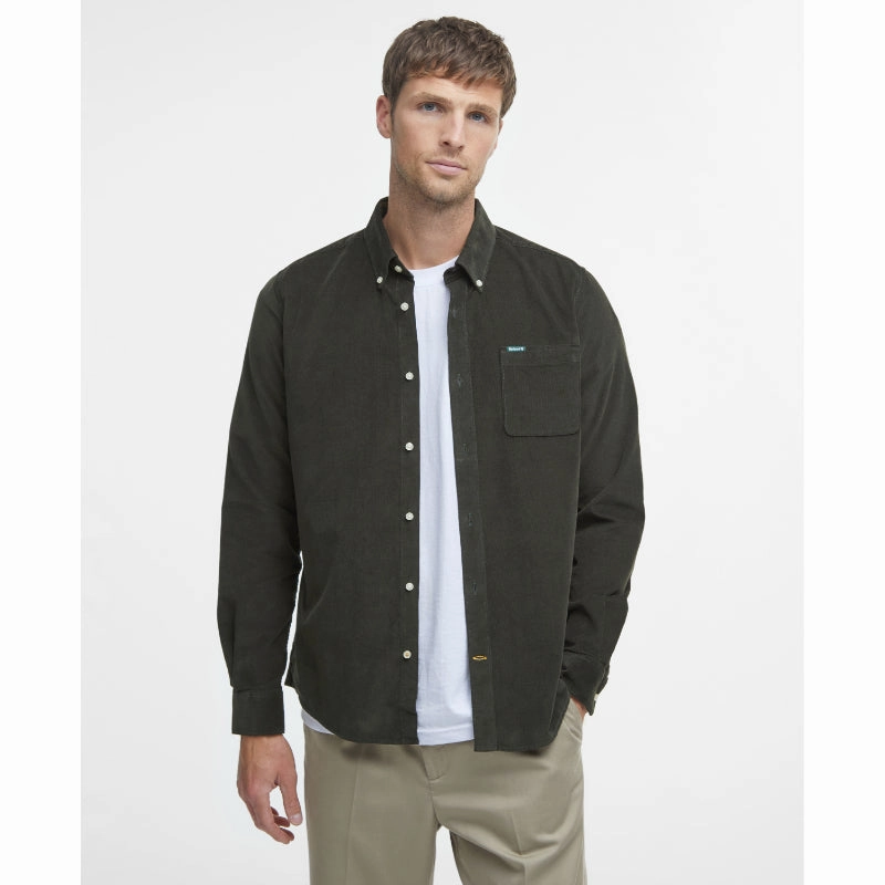 Barbour Ramsey Corduroy Mens Tailored Shirt - Forest Hot Sale Today Instant Deal Today